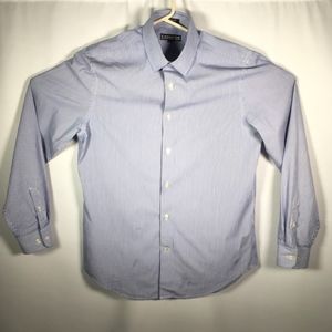 Express Medium 15-15 1/2 Dress Shirt Blue Striped